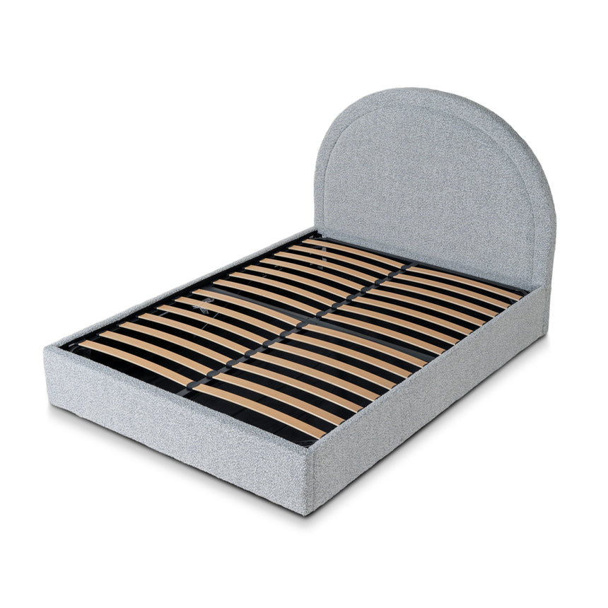 Queen Bed Frame - Pepper Boucle with Storage