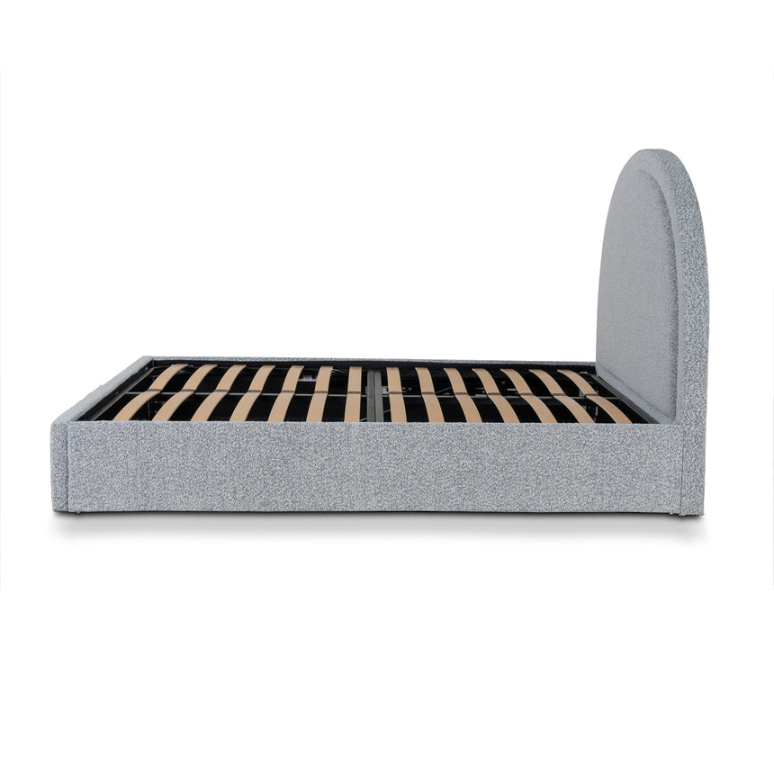 Queen Bed Frame - Pepper Boucle with Storage