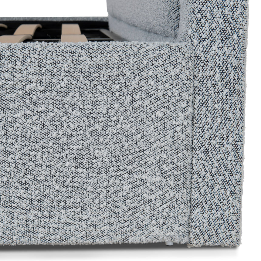 Queen Bed Frame - Pepper Boucle with Storage