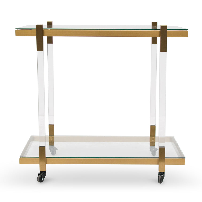 Glass Bar Cart - Brushed Gold