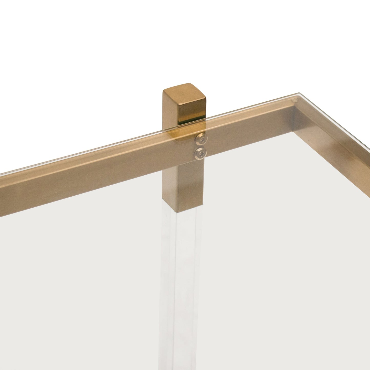 Myron Glass Bar Cart - Brushed Gold