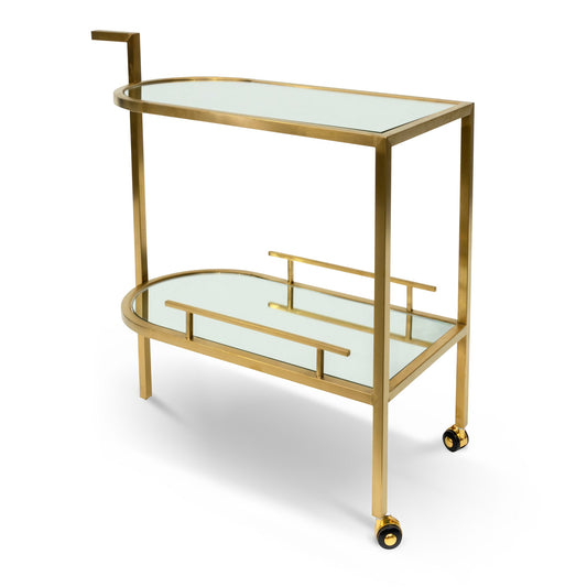 Bar Cart - Mirror and Gold Base