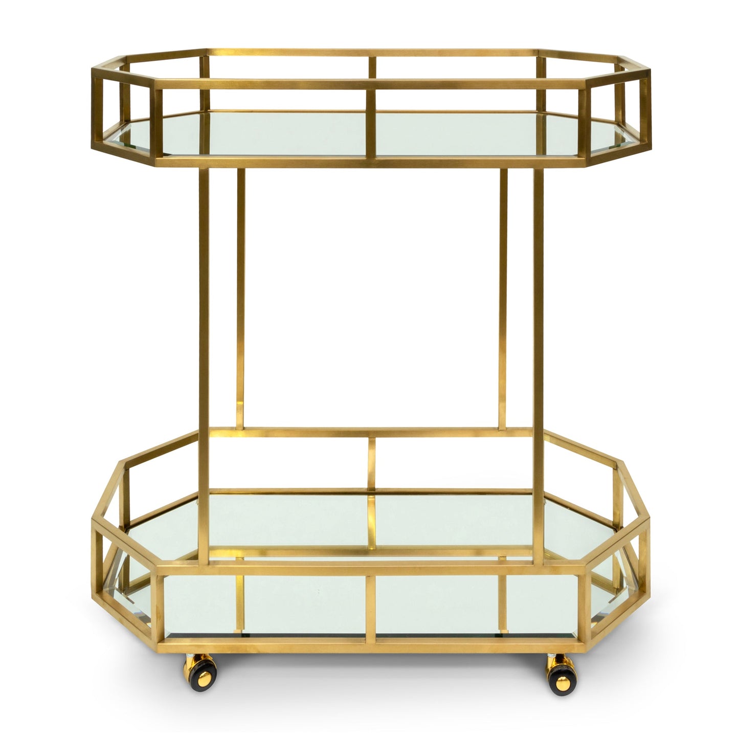 Bar Cart - Mirror and Gold Base
