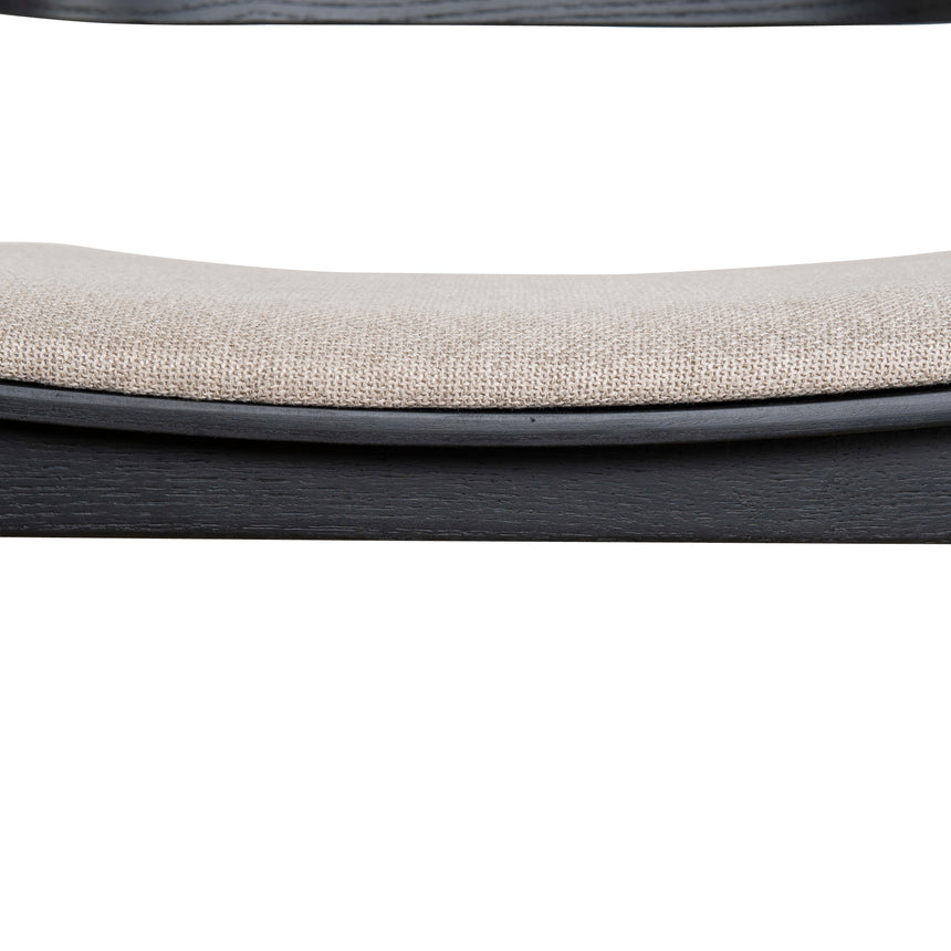 Black Bar Stool - Grey Seat