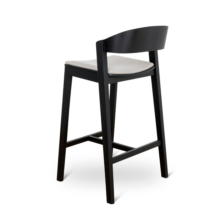 Black Bar Stool - Grey Seat
