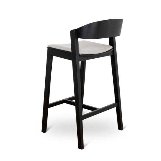 Black Bar Stool - Grey Seat