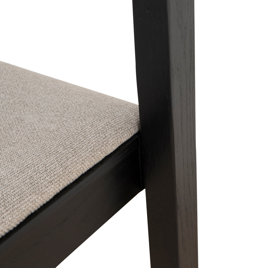Black Bar Stool - Grey Seat
