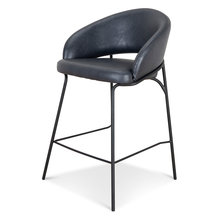 Fabric Bar Stool - Full Black