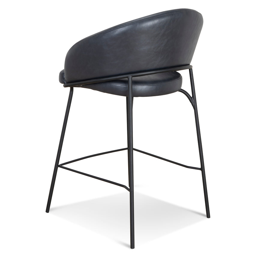 Fabric Bar Stool - Full Black