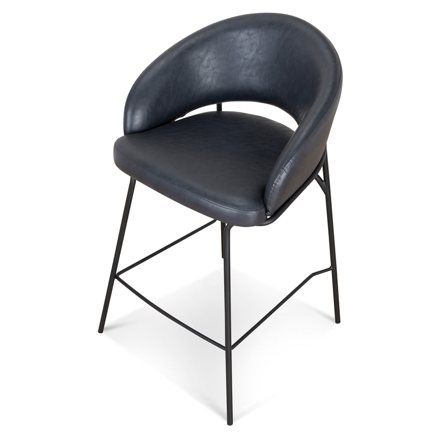 Fabric Bar Stool - Full Black