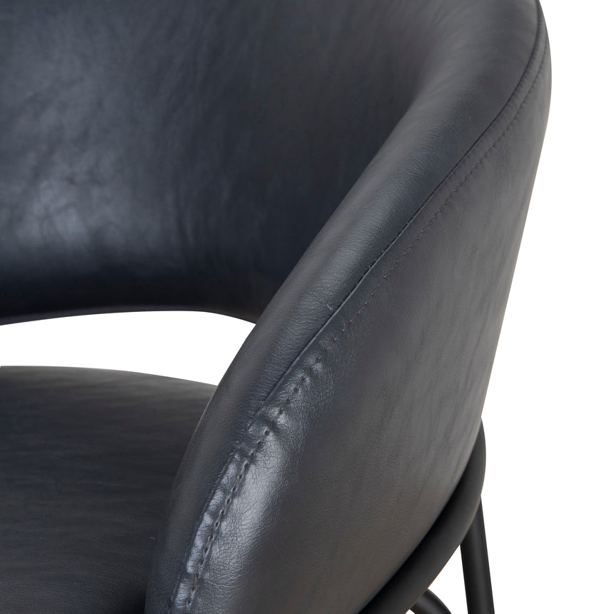 Fabric Bar Stool - Full Black