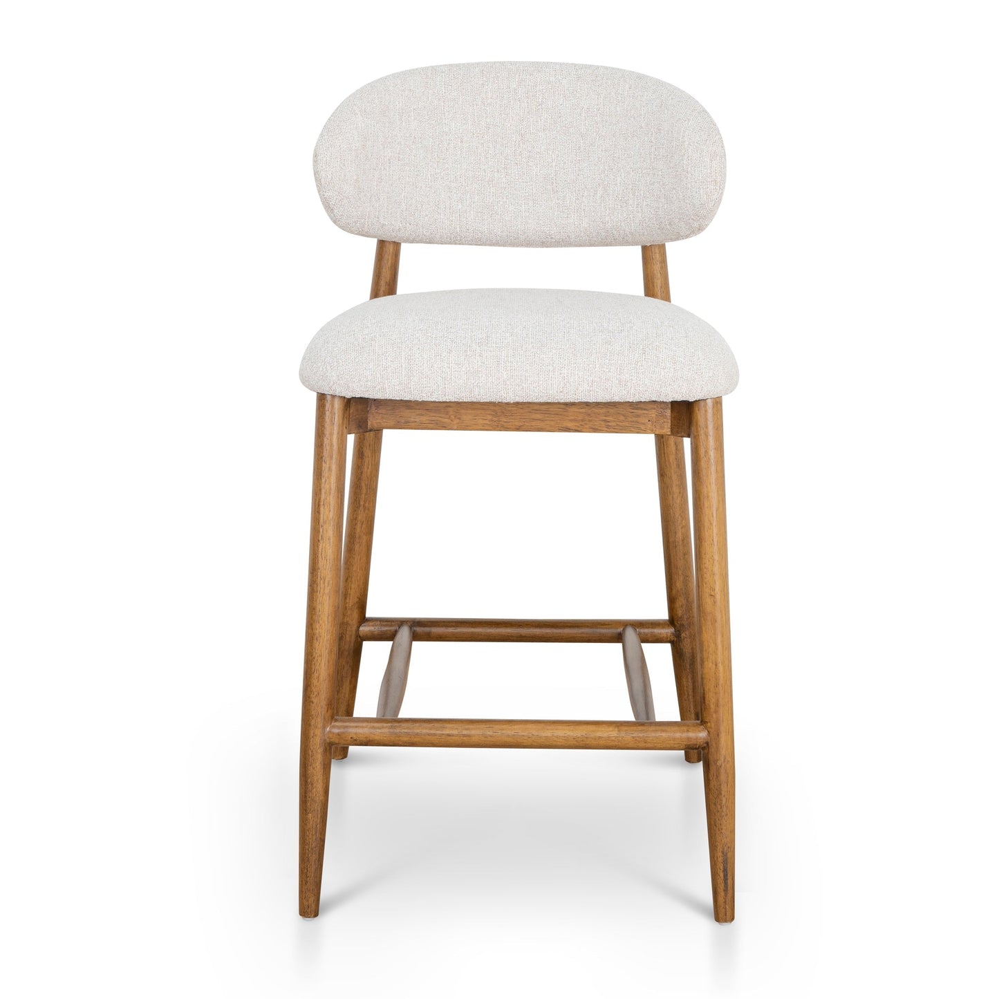 65cm Coastal Beige Bar Stool - Walnut