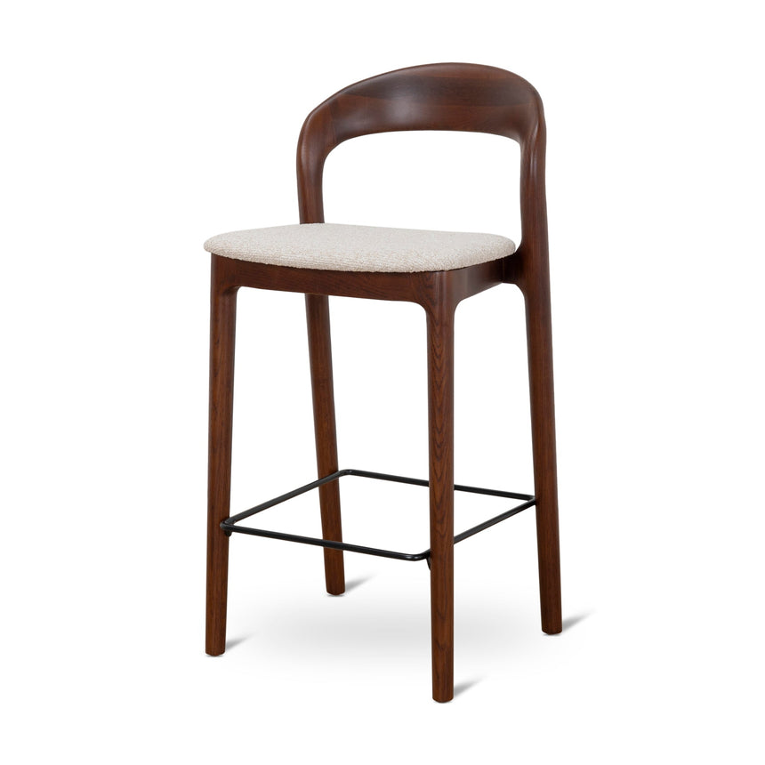 65cm Dark Brown Bar Stool - Beige (Set of 2)