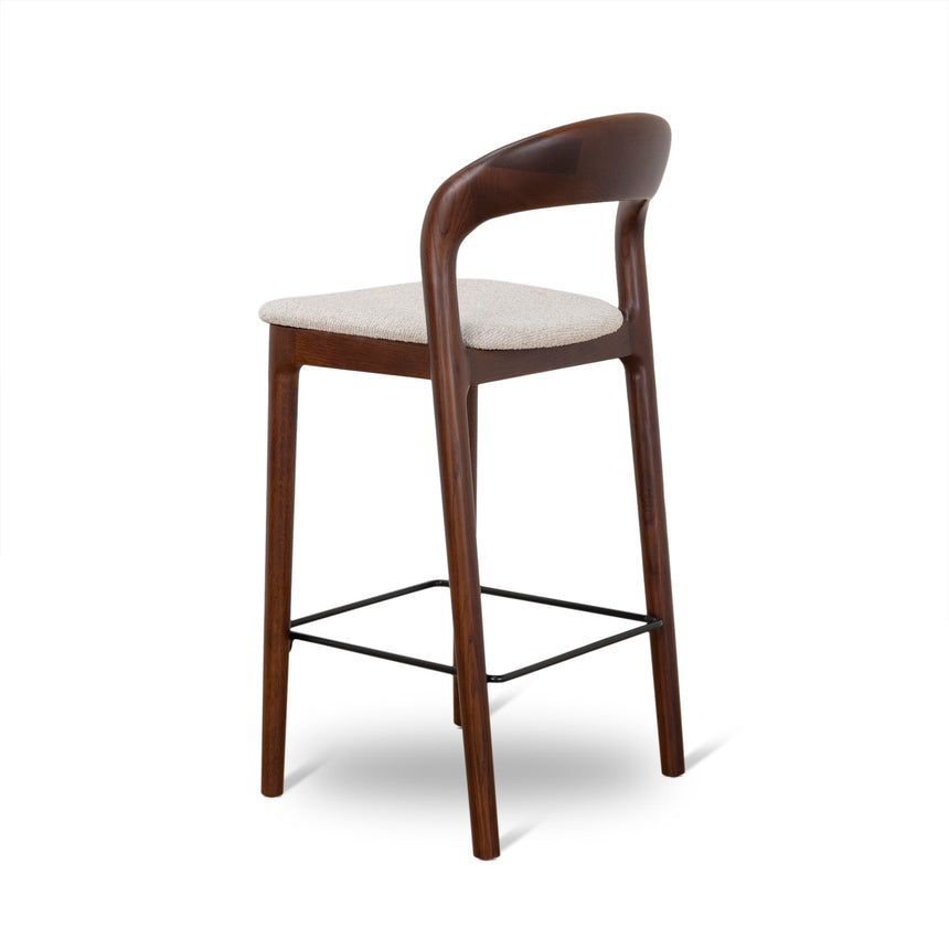 65cm Dark Brown Bar Stool - Beige (Set of 2)