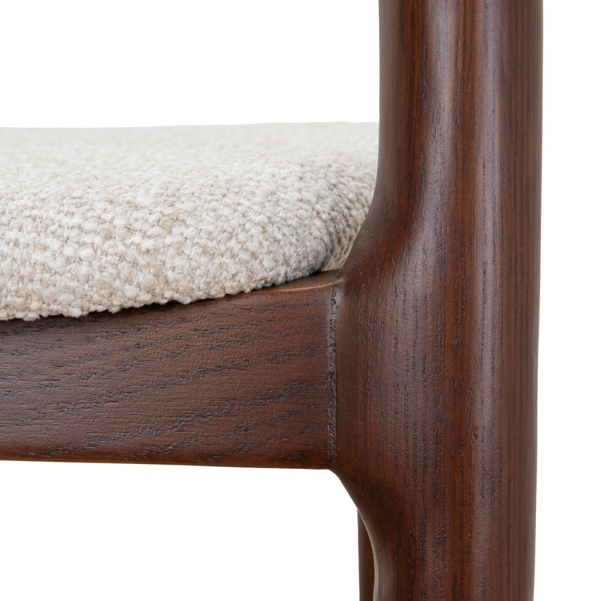 65cm Dark Brown Bar Stool - Beige (Set of 2)