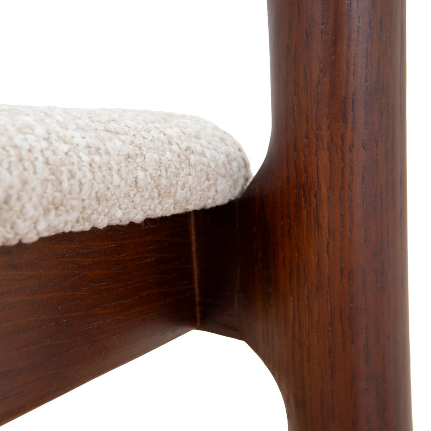 65cm Dark Brown Bar Stool - Beige (Set of 2)