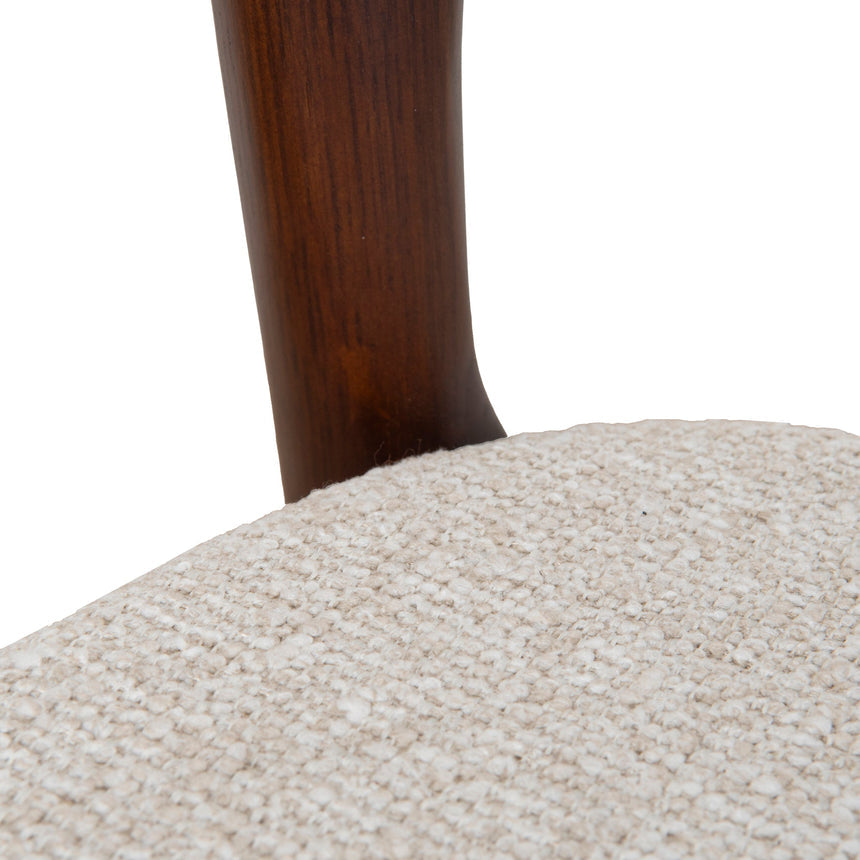 65cm Dark Brown Bar Stool - Beige (Set of 2)