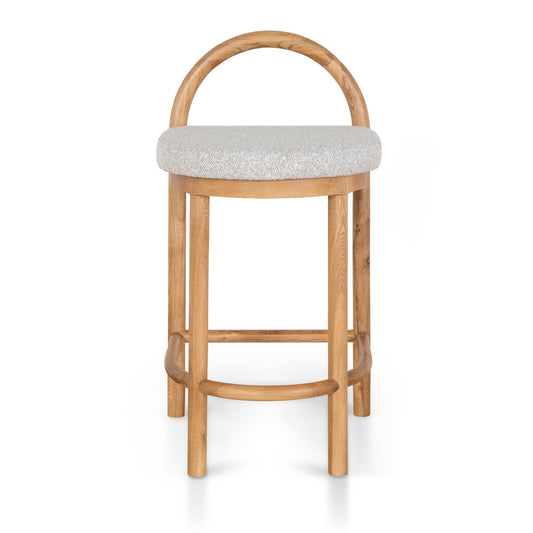 65cm Natural Bar Stool - Clay Grey