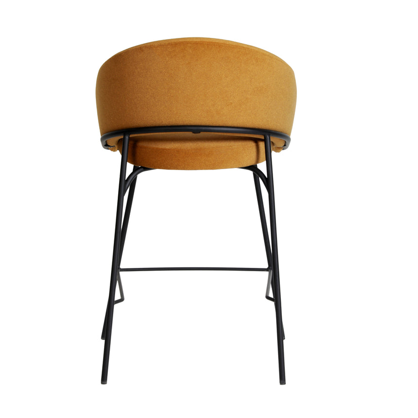 Black Bar Stool - Orange Gold Seat