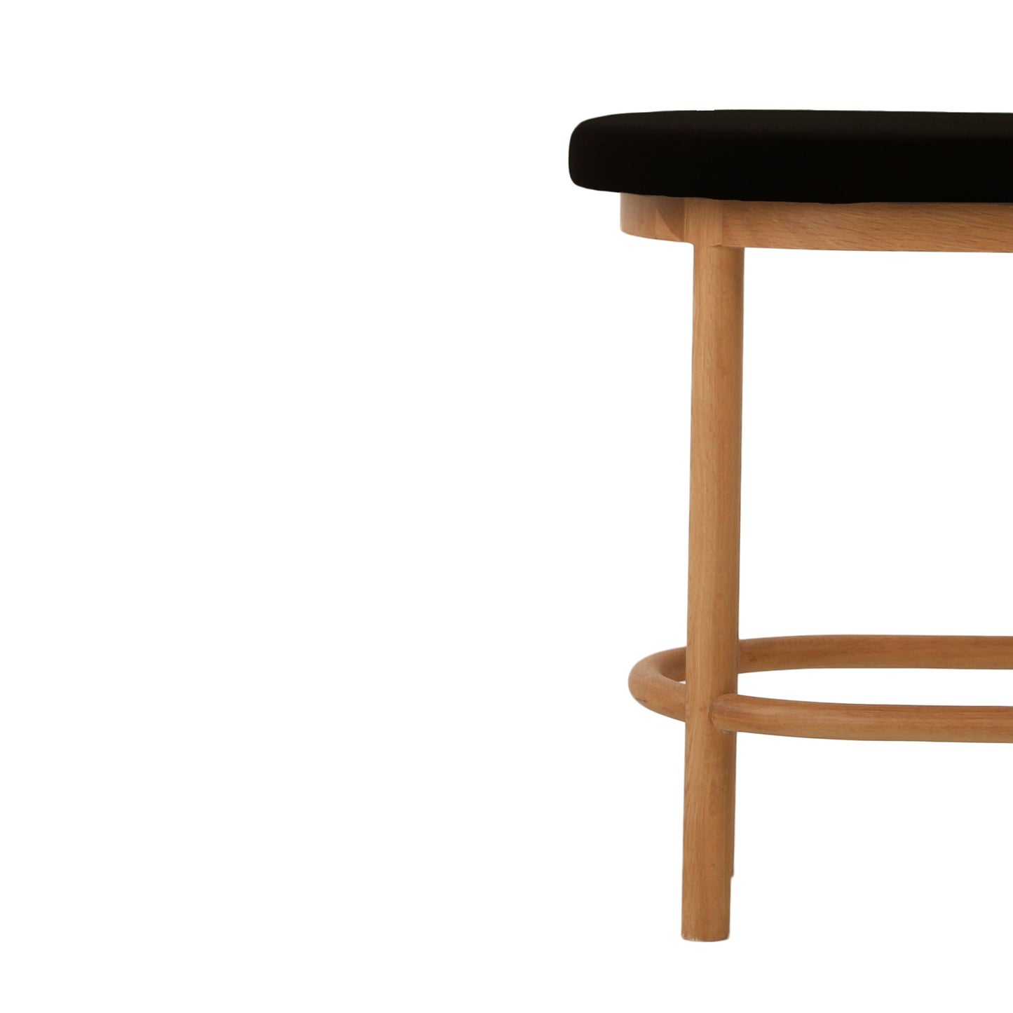 66cm Natural Bar Stool - Black Seat