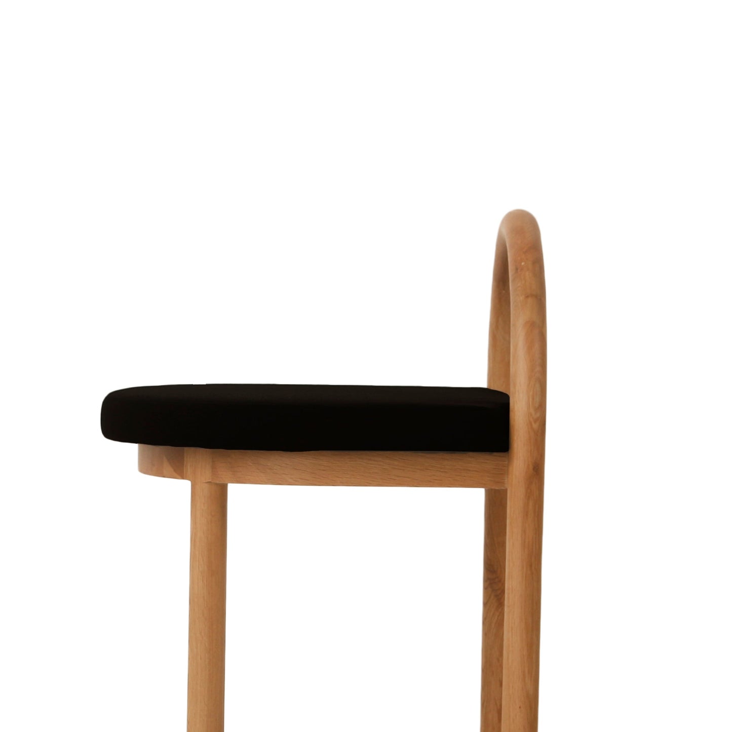 66cm Natural Bar Stool - Black Seat