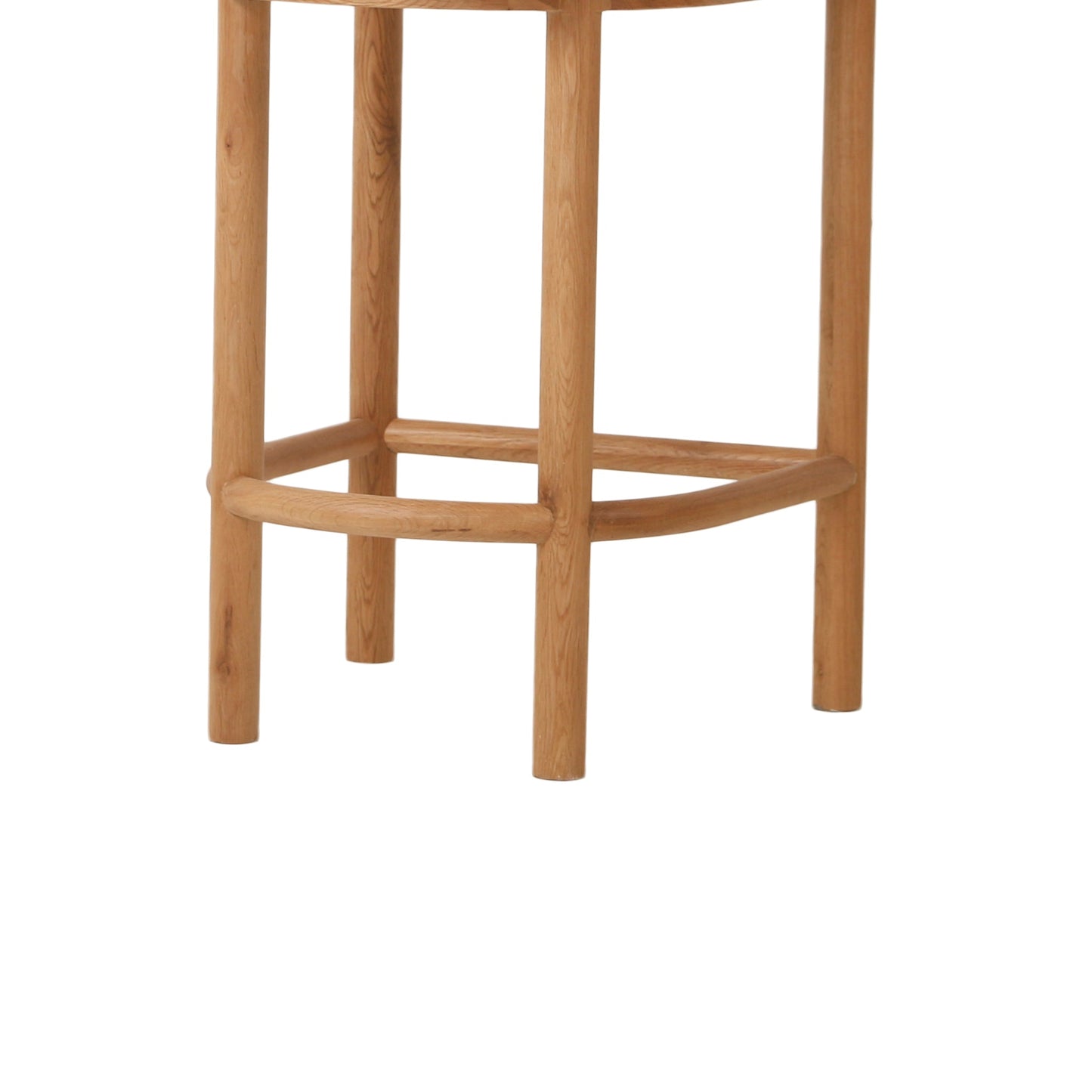 66cm Natural Bar Stool - Black Seat