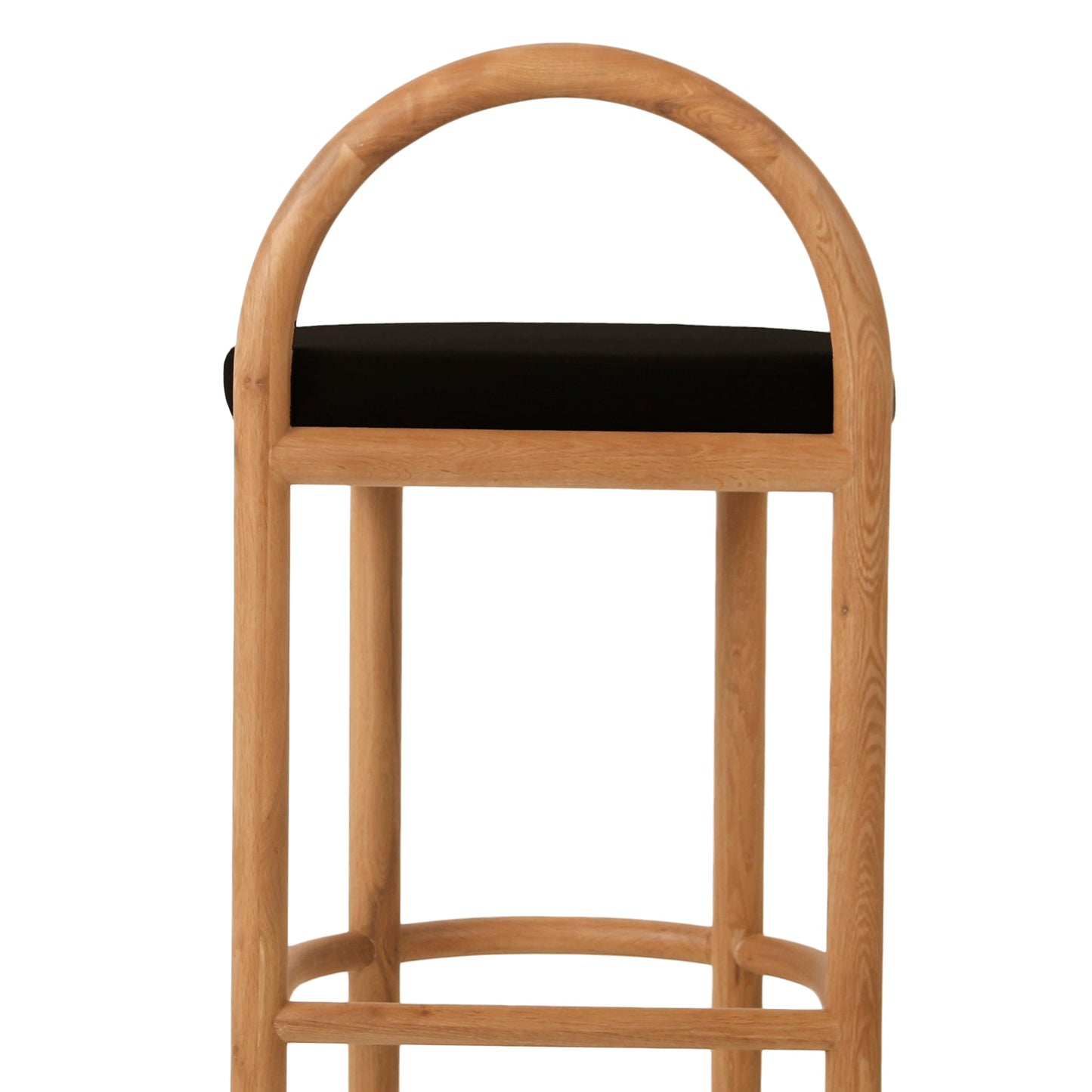 66cm Natural Bar Stool - Black Seat