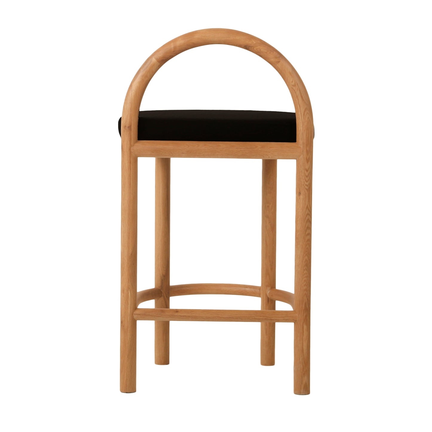 66cm Natural Bar Stool - Black Seat