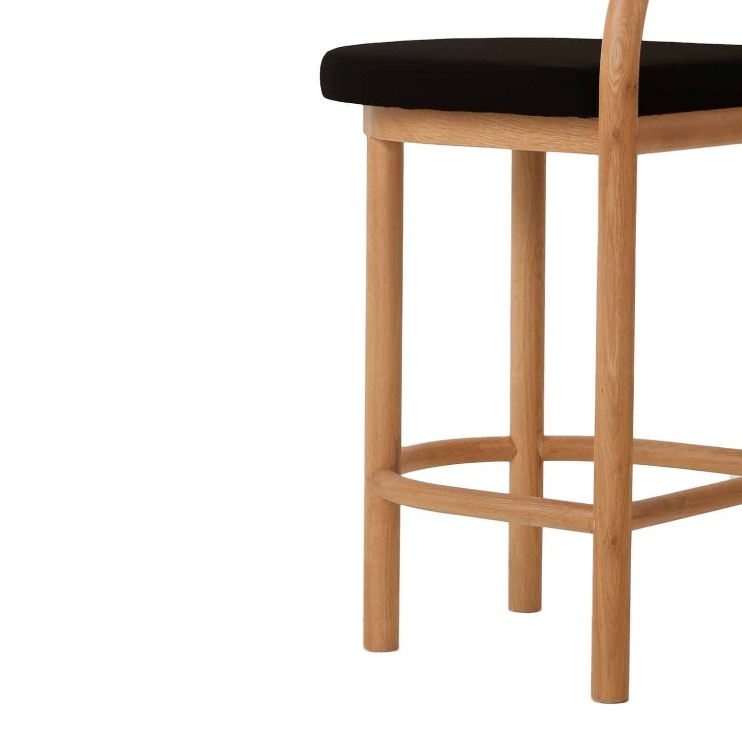 66cm Natural Bar Stool - Black Seat