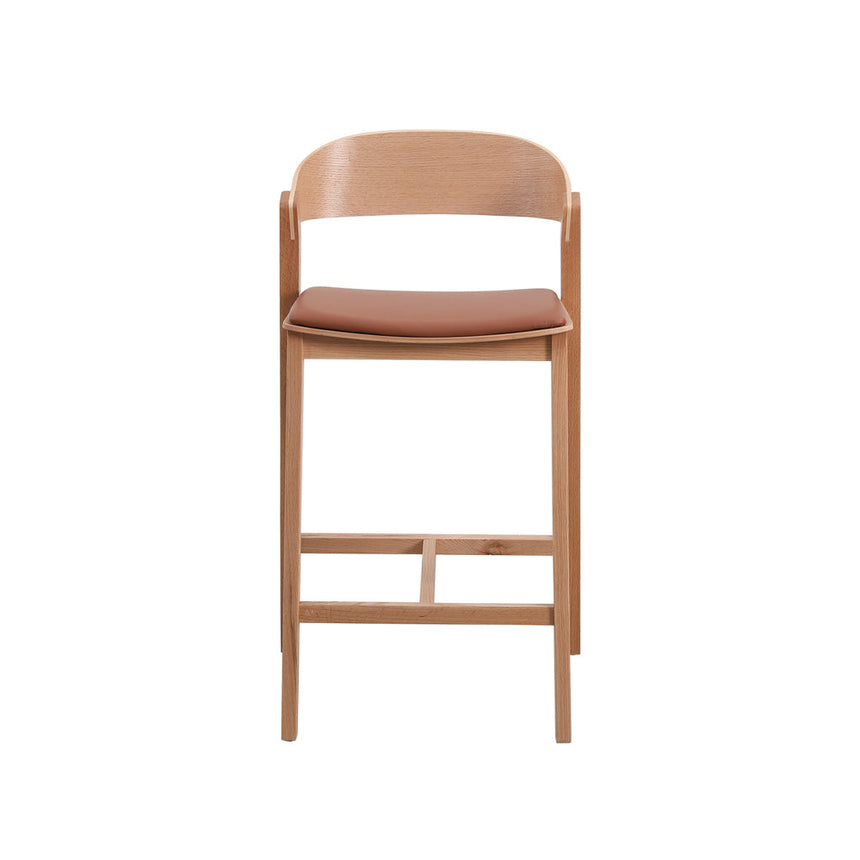 Natural Bar Stool - Brown Seat