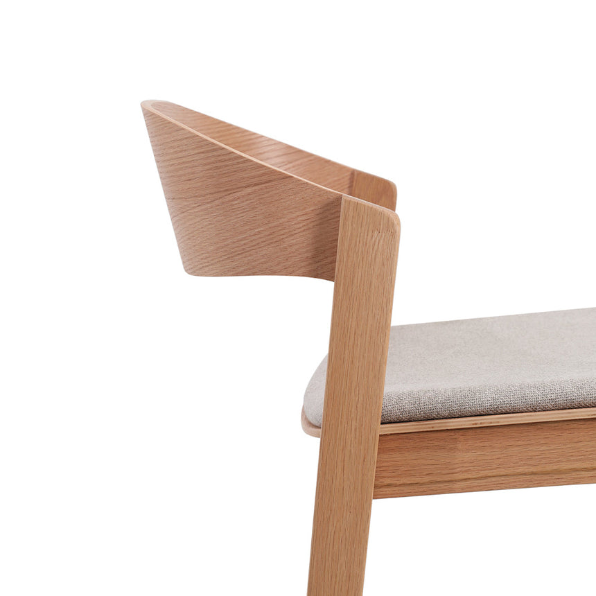 Natural Bar Stool - Grey Seat