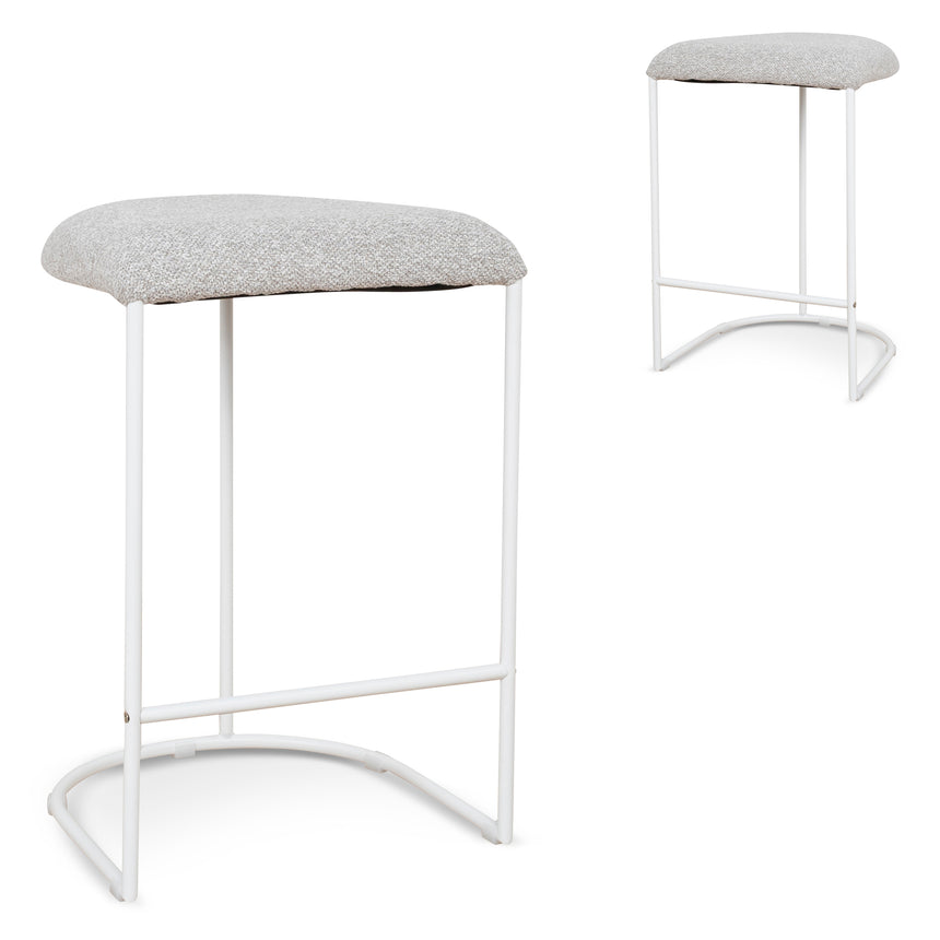 White Bar Stool - Clay Grey (Set of 2)