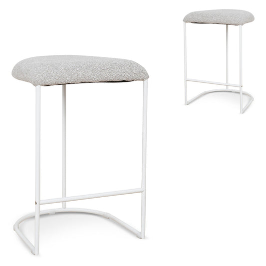 White Bar Stool - Clay Grey (Set of 2)