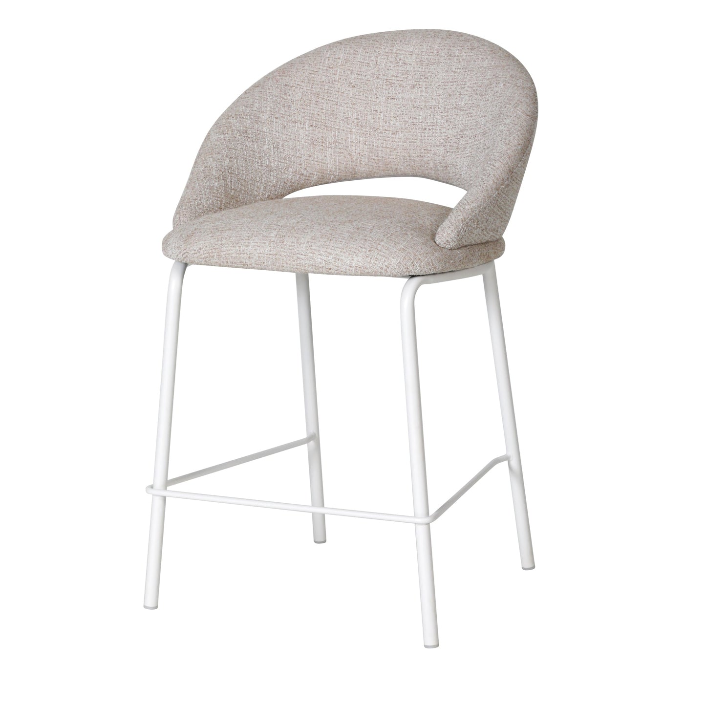 White Bar Stool - Pale Beige (Set of 2)