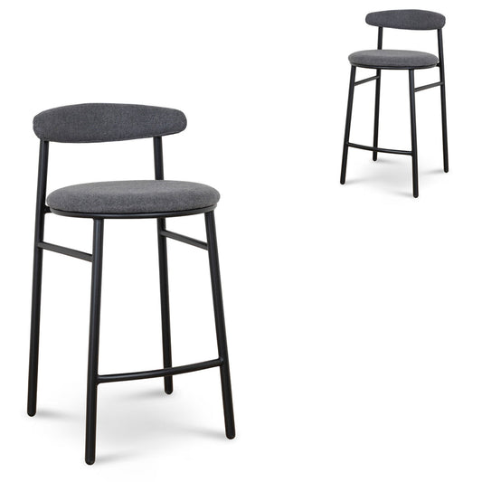 65cm Bar Stool - Slate Charcoal (Set of 2)