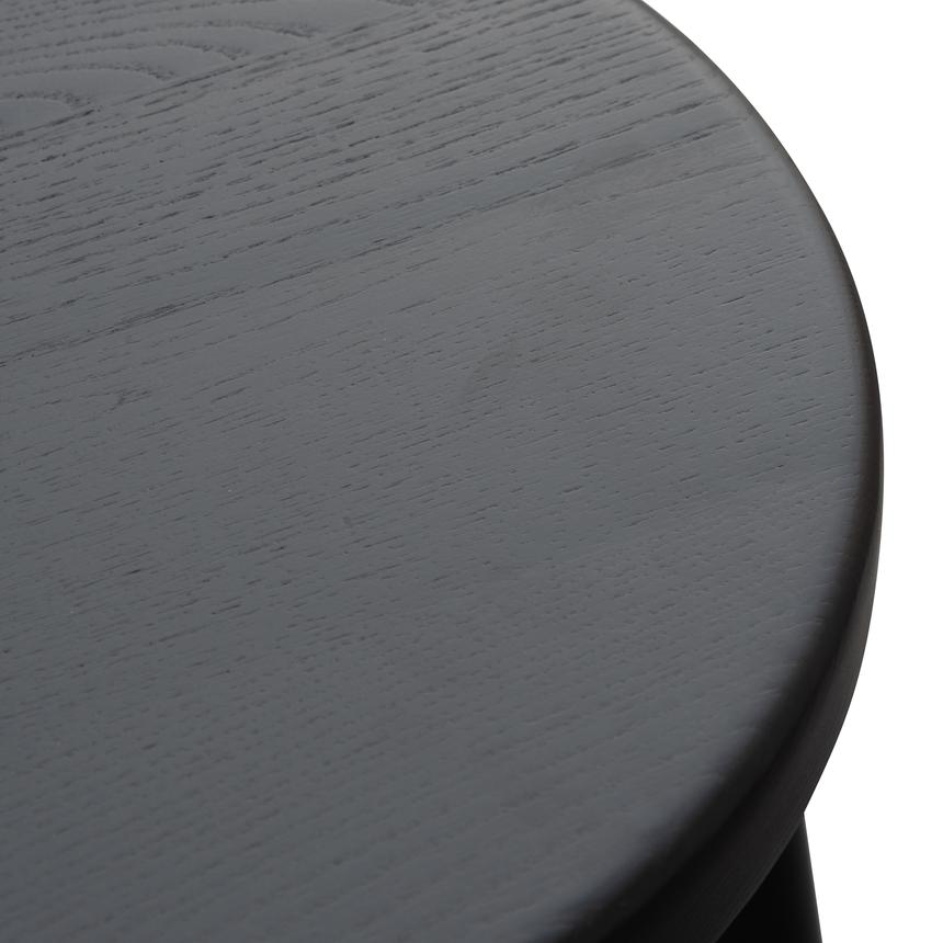 46cm Wooden Seat Low Stool - Full Black(Set of 2)