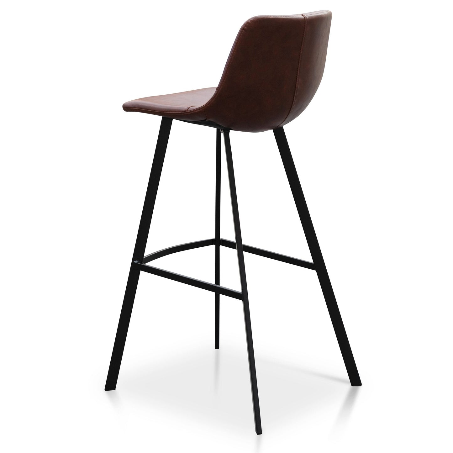Set of 2 - Duke 80cm Bar Stool - Cinnamon Brown PU Leather - Last Set