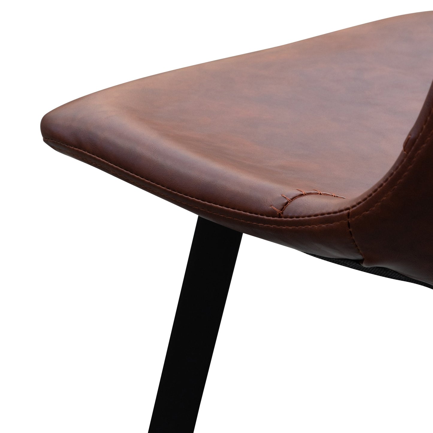 Set of 2 - Duke 80cm Bar Stool - Cinnamon Brown PU Leather - Last Set