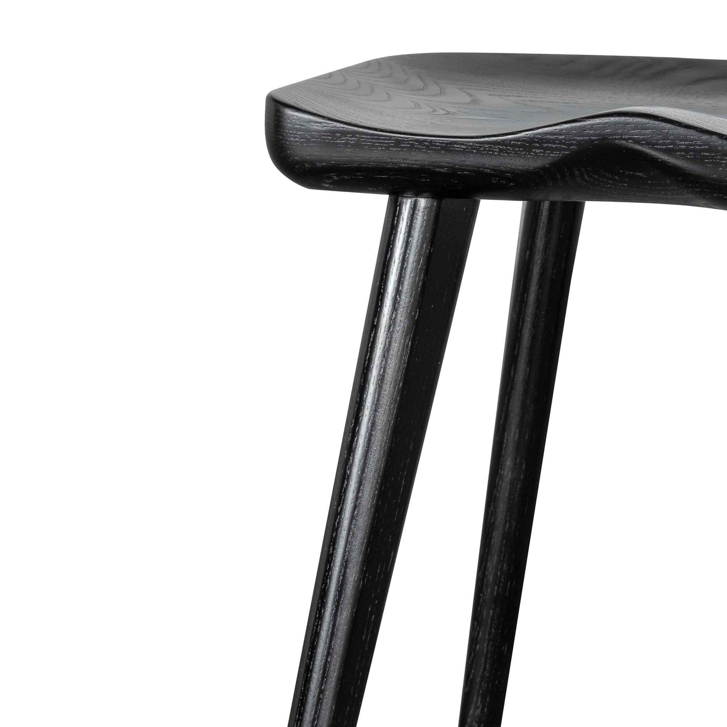 Set of 2 - Moxie 45cm Wooden Lowstool - Black