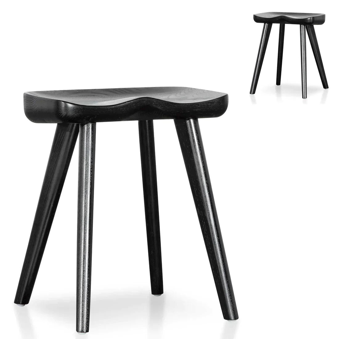 45cm Barstool - Black(Set of 2)