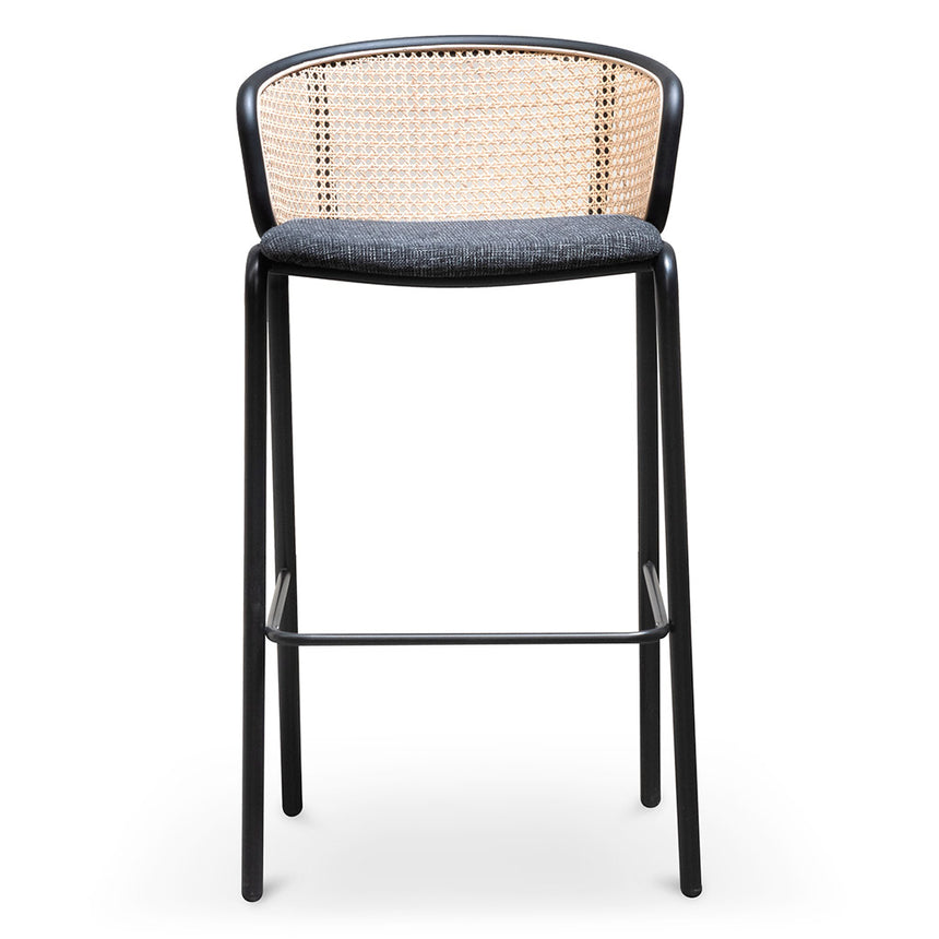 Fabric Bar Stool - Black Legs