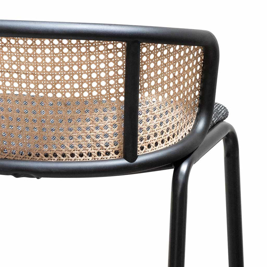 Fabric Bar Stool - Black Legs