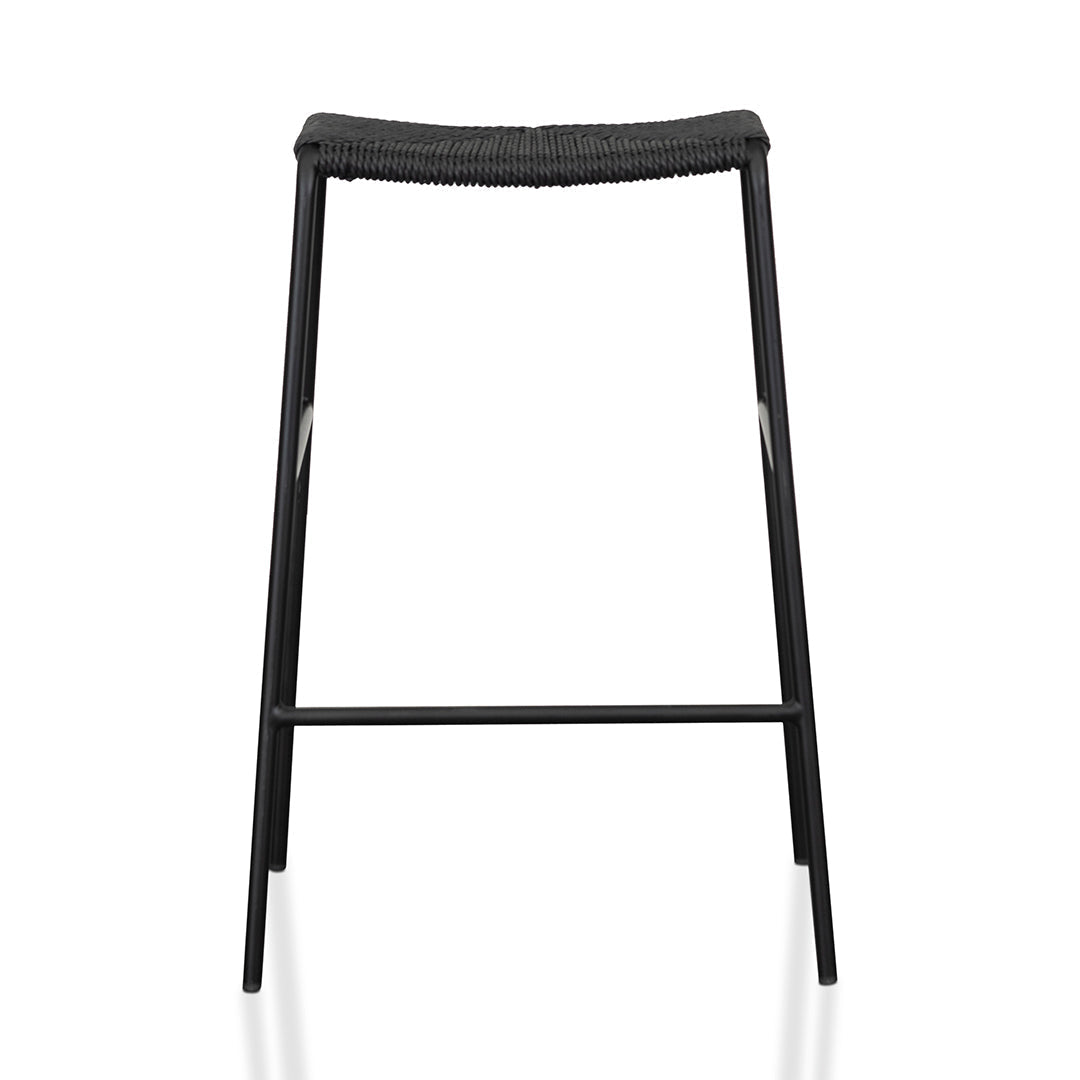 Set of 2 - Carrillo 65cm Rattan Barstool - Full Black