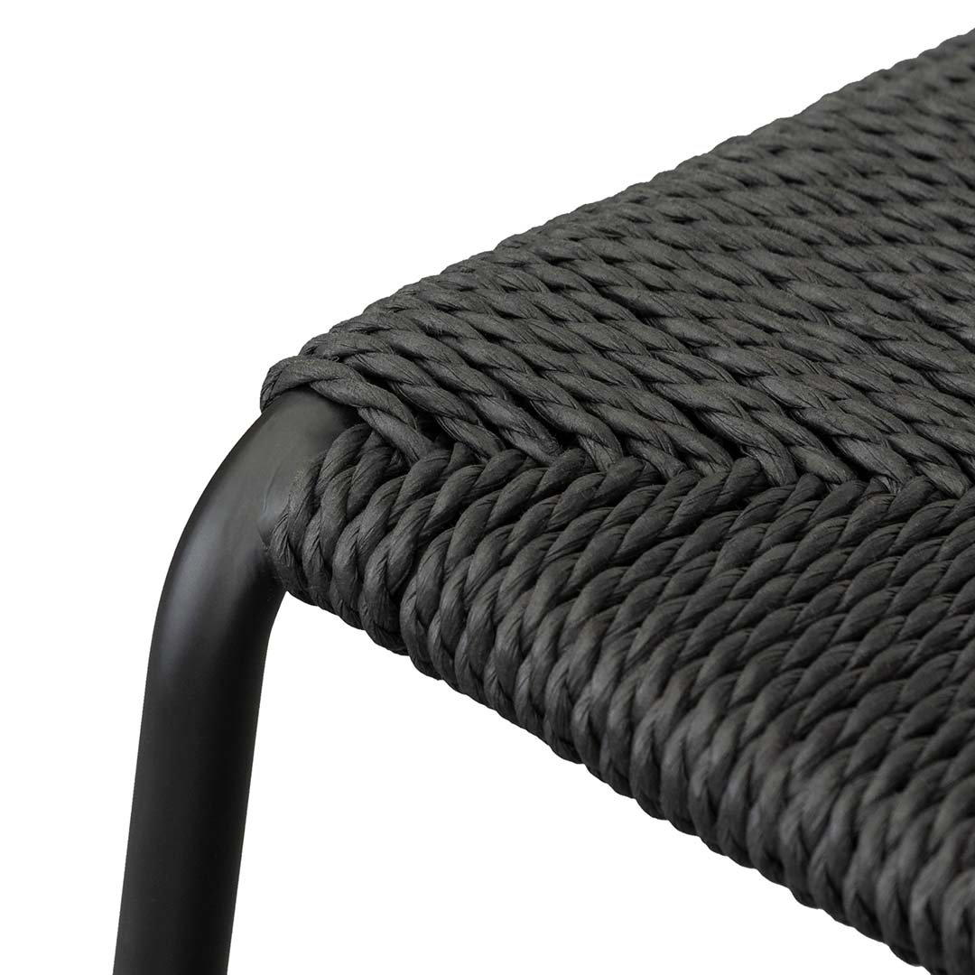 Set of 2 - Carrillo 65cm Rattan Barstool - Full Black