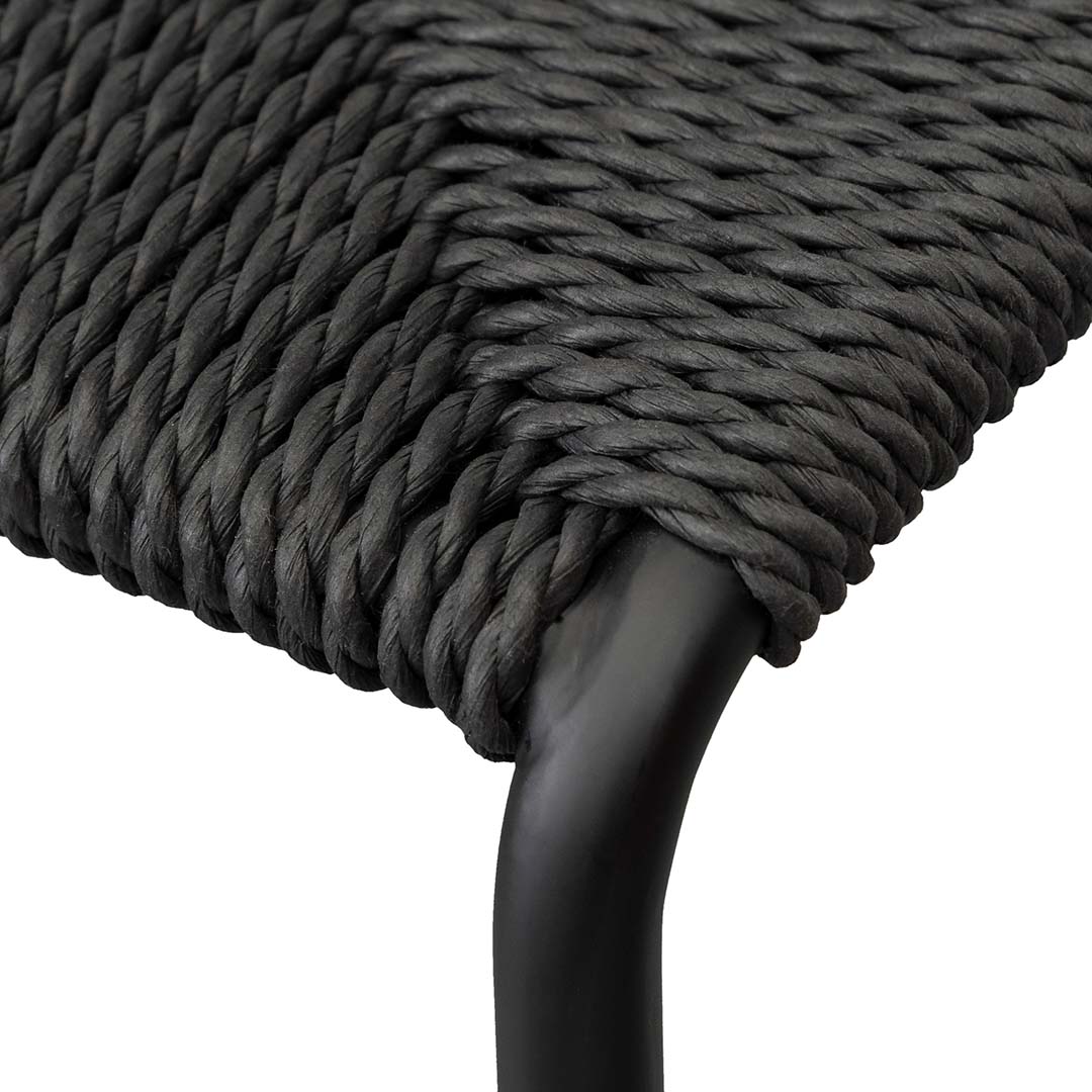Set of 2 - Carrillo 65cm Rattan Barstool - Full Black