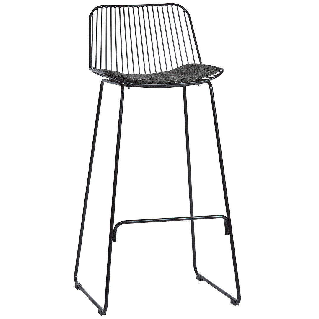Set of 2 - Amir Steel Outdoor Barstool - Black