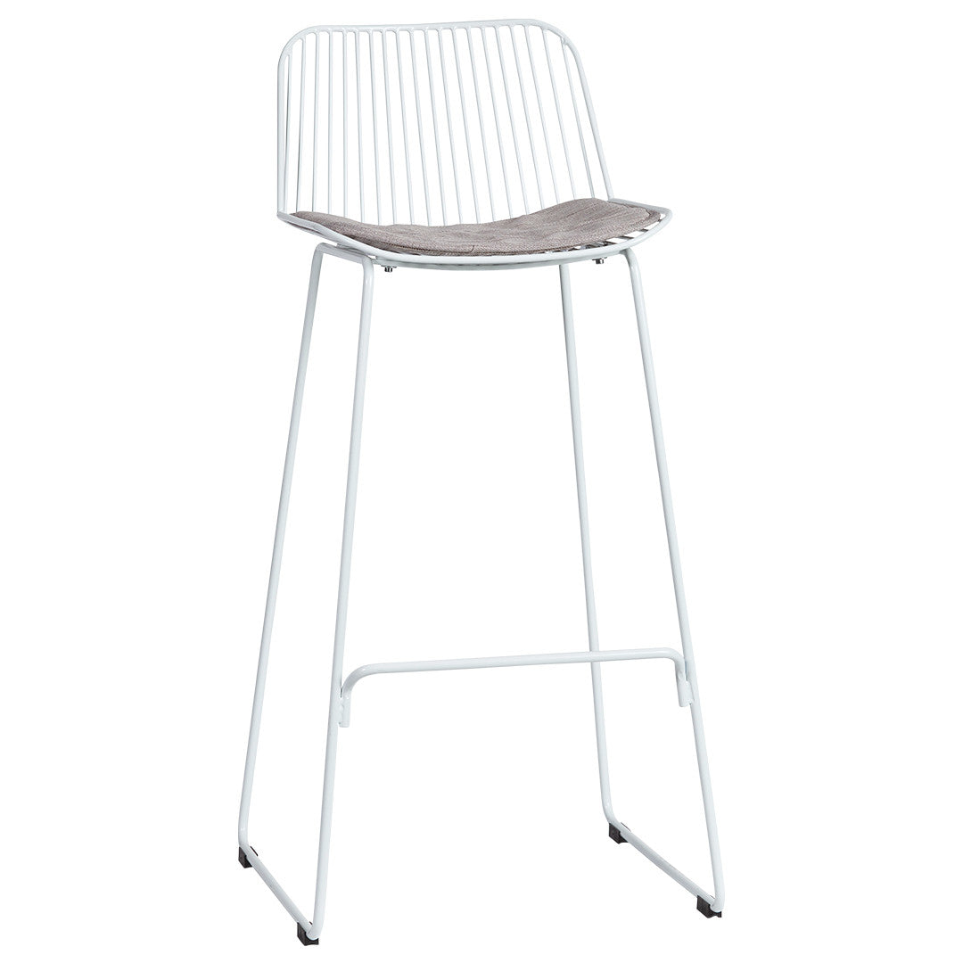 Set of 2 - Amir Steel Outdoor Barstool - White