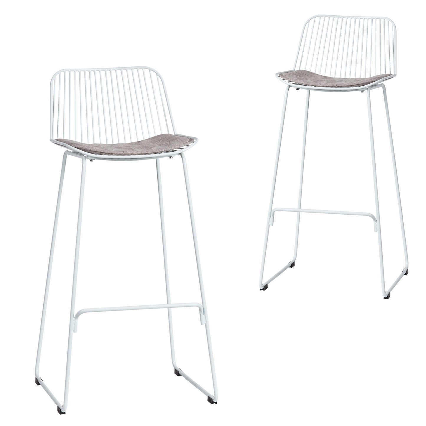 Set of 2 - Amir Steel Outdoor Barstool - White