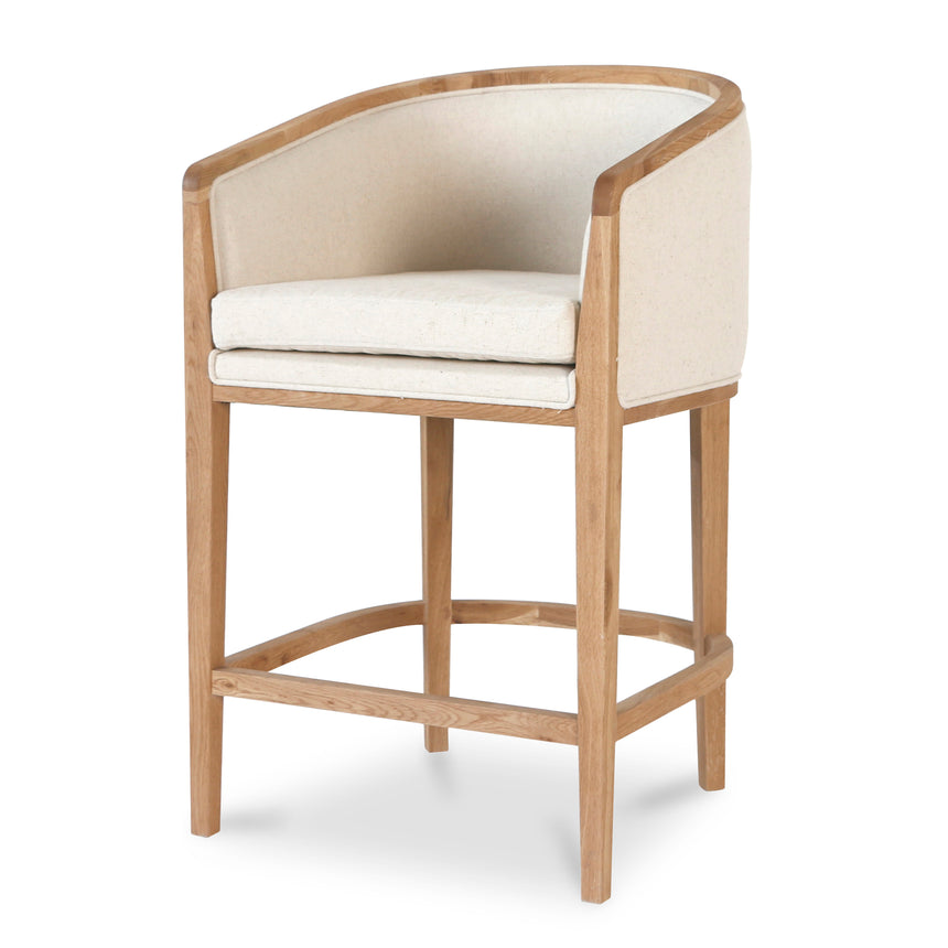 65cm Black Frame Bar Stool - Light Beige