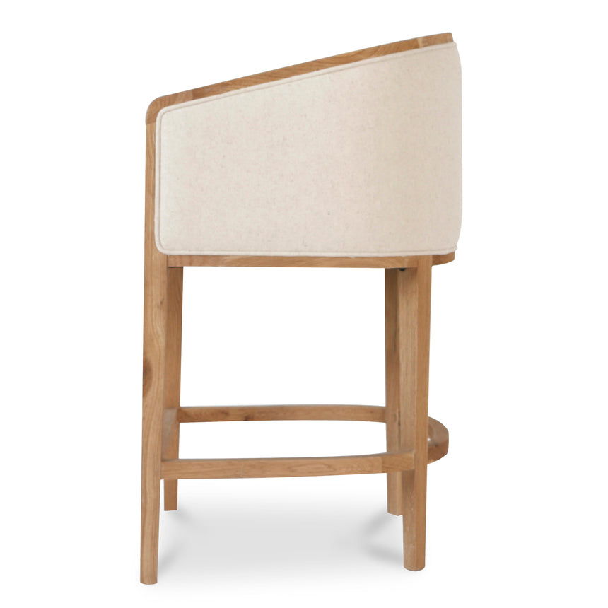 65cm Black Frame Bar Stool - Light Beige